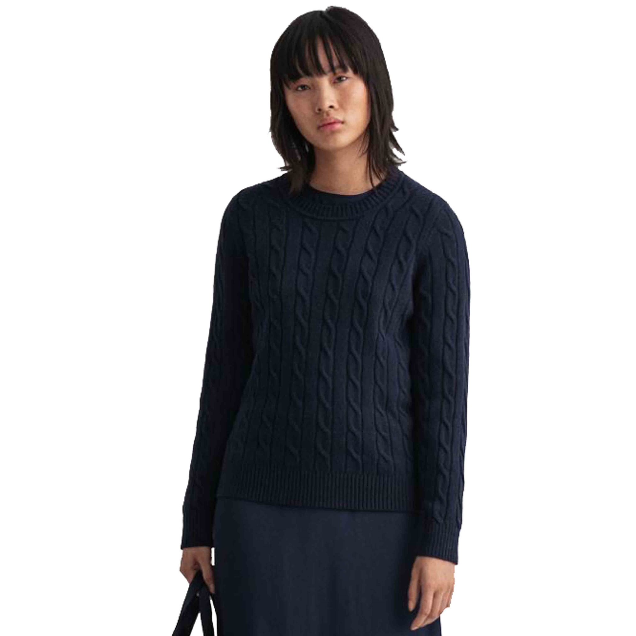 LAMBSWOOL CABLE C-NECK GANT WOMAN