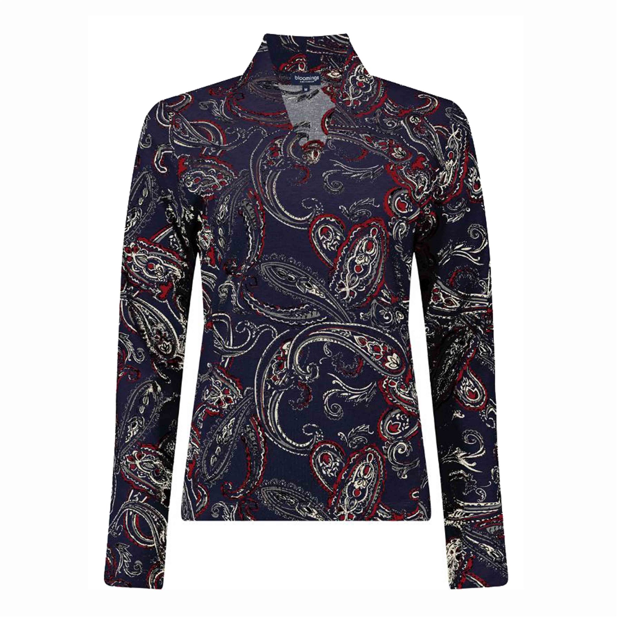 Stand up collar shirt printed BLOOMINGS